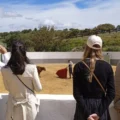 Grupo de turistas en las fiestas camperas en Sevilla